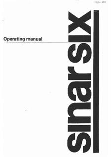Gossen Sinar Six manual. Camera Instructions.